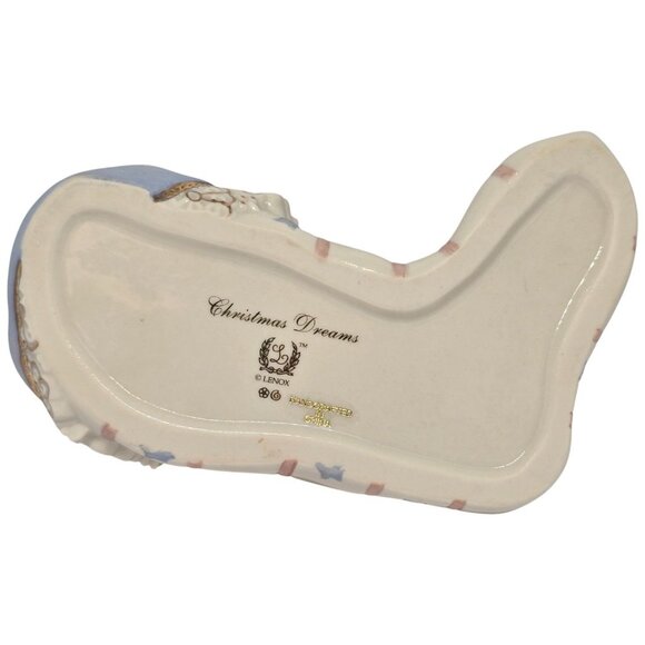 Lenox Christmas Dreams Hand Painted Porcelain Cat In Stocking Figurine With 24K - Picture 5 of 8